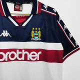 1997/98 Man City Away White Retro Soccer Jersey