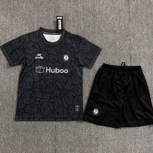 2023/24 Bristol City Away Black Kids Soccer Jersey