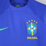 NEYMAR JR #10 Brazil Away Blue Fans Jersey 2022/23 ★★