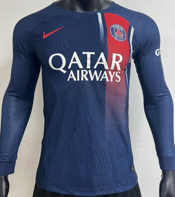 2023/24 PSG Home Blue Player Version Long Sleeve Jersey