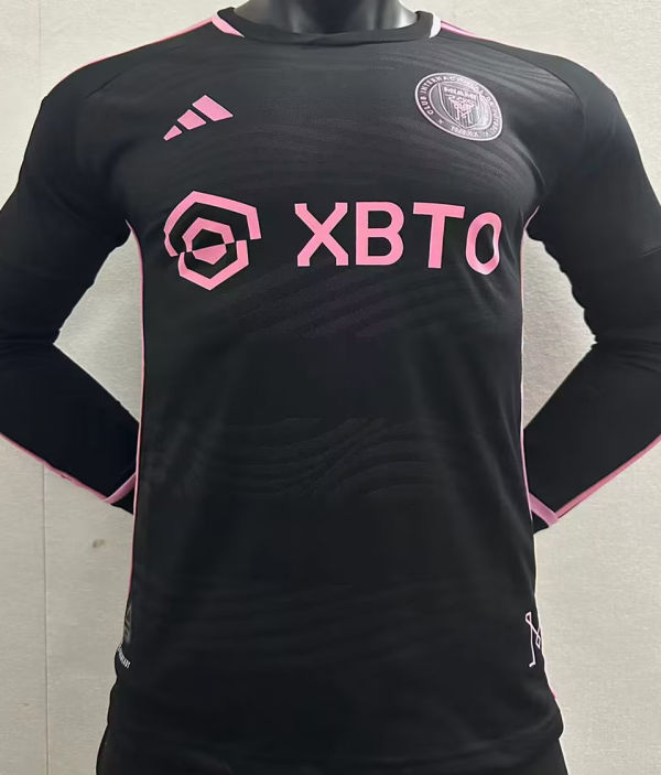 2023/24 Inter Miami Away Black Player Version Long Sleeve Jersey