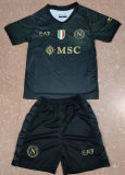 2023/24 Napoli Third Black Kids Soccer Jersey 带胸前金章