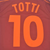 1998/99 Roma Red Home Retro Soccer Jersey