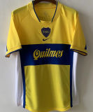 2001 Boca Away Yellow Retro Soccer Jersey