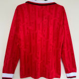 1992/94 M Utd Home Red Retro Long Sleeve Soccer Jersey