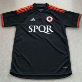 2023/24 Roma Third Black Fans Soccer Jersey 有胸前广告