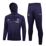 2024 PSG Dark Purple Hoody Zipper Jacket Tracksuit