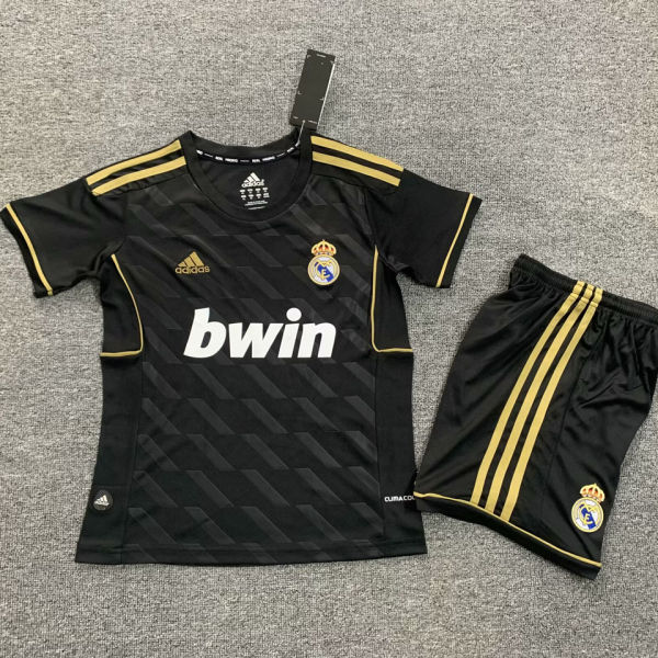 2011/12 RM Away Black Retro Kids Soccer Jersey