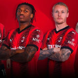 2023/24 AC Milan Home Kids Soccer Jersey 不带旧袖广告