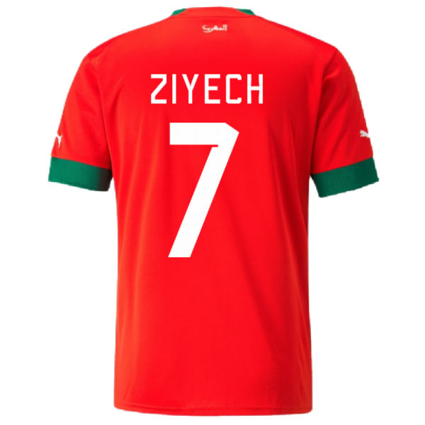ZIYECH #7 Morocco Home Red Fans Jersey 2022/23 ★★