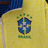 2024/25 Brazil Yellow And Blue Reversible Windbreaker 双面
