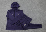 2024 PSG Dark Purple Hoody Zipper Jacket Tracksuit