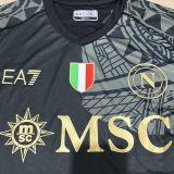 2023/24 Napoli Third Black Kids Soccer Jersey 带胸前金章