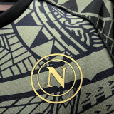 2023/24 Napoli Third Black Kids Soccer Jersey 带胸前金章