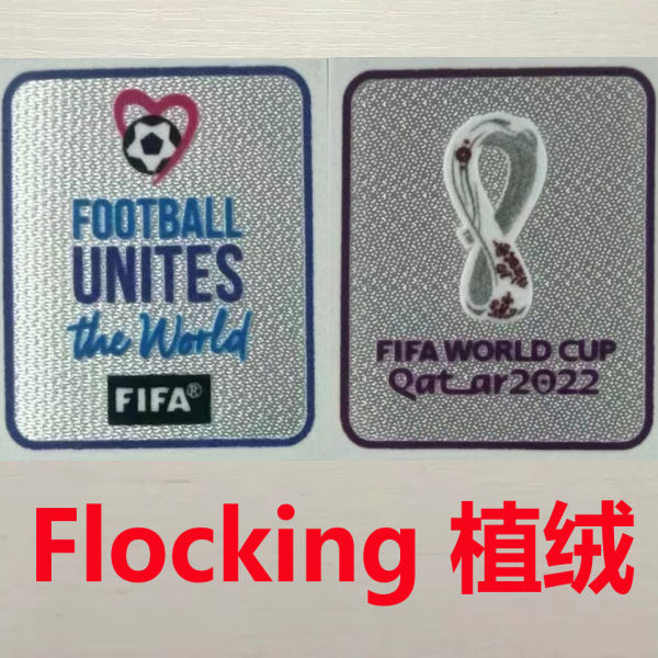 植绒 FIFA WORLD CUP QATAR 2022 White And White Flocking Patch (You can buy it alone OR tell us which jersey to print it on. ) 世界杯白+白 植绒