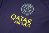 2024 PSG Dark Purple Hoody Zipper Jacket Tracksuit