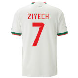 ZIYECH #7 Morocco Away White Fans Jersey 2022/23 ★★