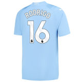 RODRIGO #16 Man City 1:1 Home Blue Fans Jersey 2023/24 (League Font) ★★