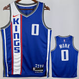 2024 Kings MONK #0 Blue City Edition NBA Jerseys 热压