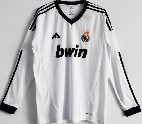 2012/13 RM Home White Retro Long Sleeve Soccer Jersey