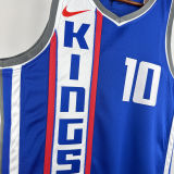 2024 Kings SABONIS #10 Blue City Edition NBA Jerseys 热压