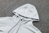 2024 BA Light Gray Hoody Zipper Jacket Tracksuit