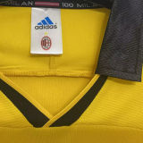 1999/2000 AC Milan Away Yellow Retro Soccer Jersey