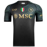 2023/24 Napoli Third Black Kids Soccer Jersey 带胸前金章