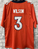 Men's Denver Broncos Wilson #3 Orange NFL Jersey 野马
