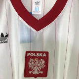 1982 Poland Home White Retro Soccer Jersey