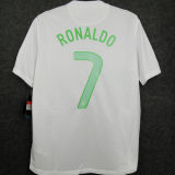 2012 Portugal Away White Long Sleeve Retro Soccer Jersey