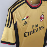2013/14 AC Milan Third Gold Retro Soccer Jersey