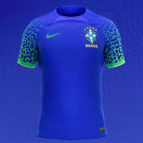 2022/23 Brazil Away 1:1 Quality Blue Fans Soccer Jersey