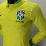 2022/23 Brazil Home Yellow Player Version Long Sleeve Jersey 长袖
