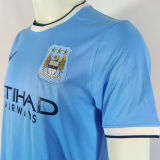 2013/14 Man City Home Blue Retro Soccer Jersey