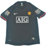 RONALDO #7 2007-08 M Utd Away Black Retro Jersey 欧冠字体右袖欧冠球 ★★