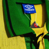 1992/94 M Utd Yellow And Green Long Sleeve Retro Soccer Jersey