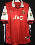 BERGKAMP #10 ARS Home Retro Jersey 1998/99 (Have Patch 带 1997-1998 金双臂章 FA Premier League Font 英超字体 ) ★★