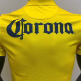 2013/14 Club America Home Yellow Retro Soccer Jersey