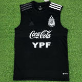 2023 Argentina Black 3 Stars Vest Jersey 3星 背后有广告 胸前两横条广告