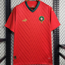 2023/24 Morocco Home Red Fans Soccer Jersey