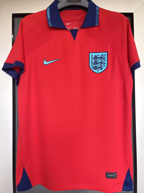 2022/23 England 1:1 Quality Away Red Fans Soccer Jersey