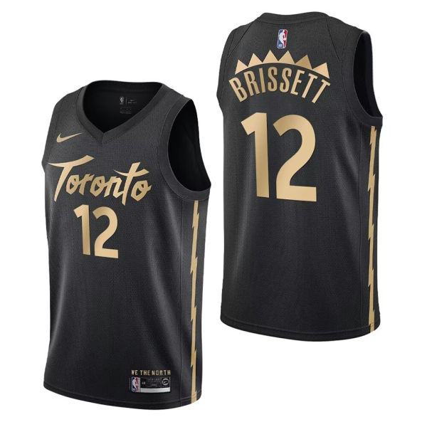 2024 Toronto Raptors BRISSETT #12 Black NBA Jerseys