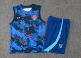2024 England Blue Inkjet Vest Training Jersey(A Set)喷墨