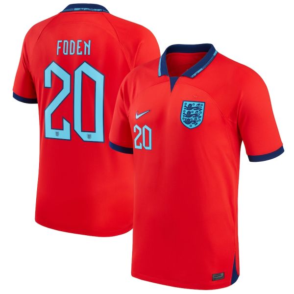 FODEN #20 England 1:1 Away Red Fans Jersey 2022/23 ★★
