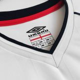 2002 England Home White Retro Long Sleeve Soccer Jersey