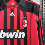 2007/08 AC Milan Home Long Sleeve Retro Jersey