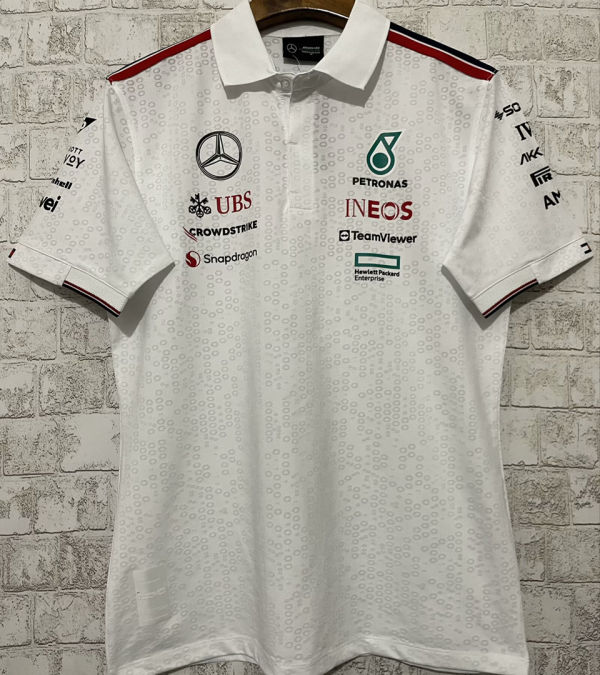 2024/25 Mercedes AMG Petronas F1 White Team POLO T-Shirt (有领)