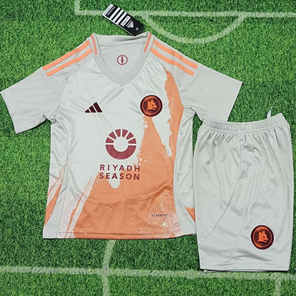 2024/25 Roma Away White Kids Soccer Jersey