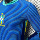 2024/25 Brazil Away Blue Player Version Long Sleeve Jersey